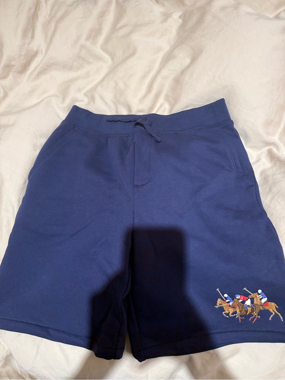 Polo by Ralph Lauren Navy Cotton Polo Player Embroidered Athletic Shorts
